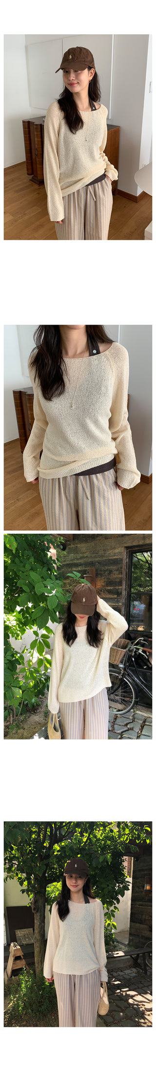Boat neck loose fit knit