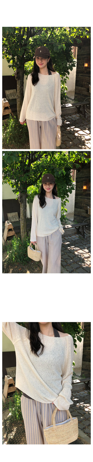 Boat neck loose fit knit