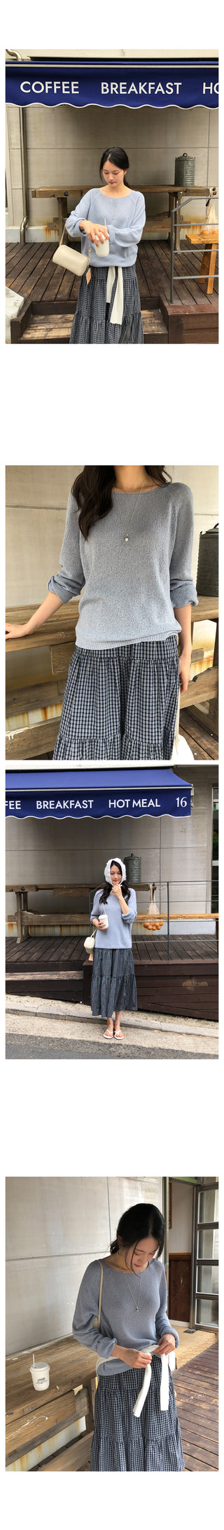 Boat neck loose fit knit