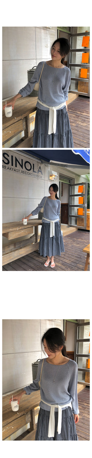 Boat neck loose fit knit