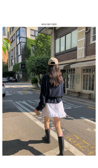 Boat neck loose fit knit