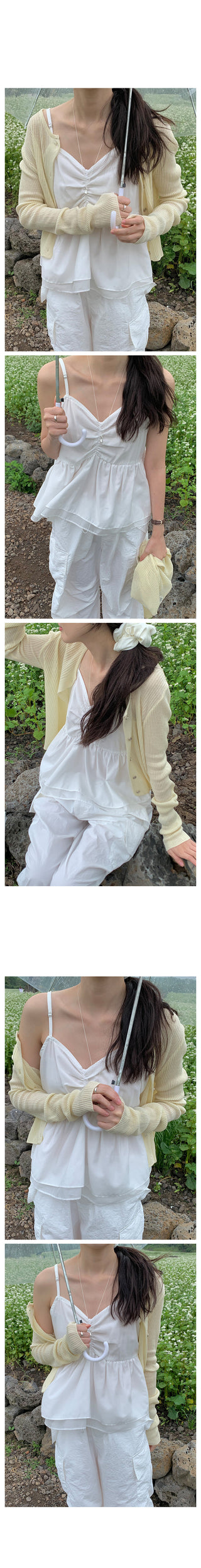 Ribbon sleeveless blouse
