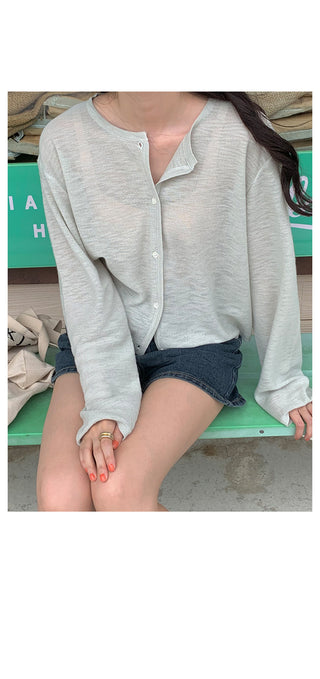 Linen Round Cardigan