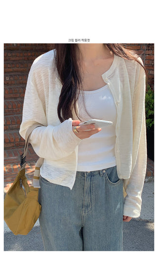 Linen Round Cardigan
