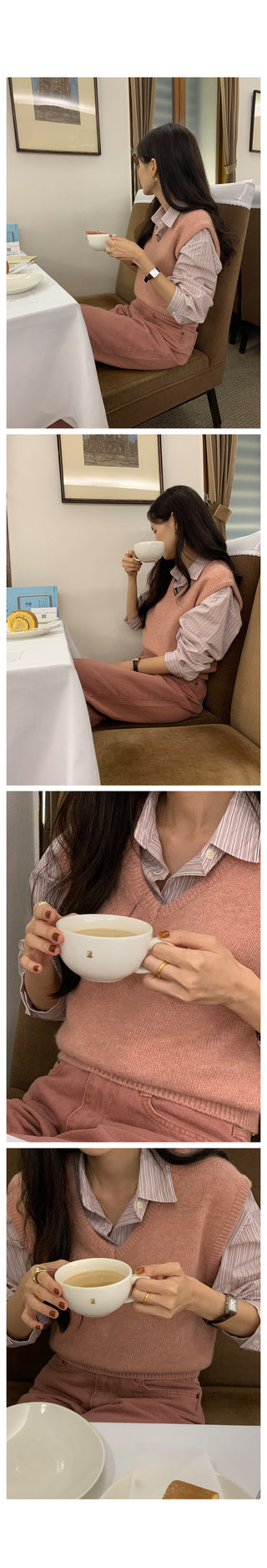 V-neck knit vest (9 colors)