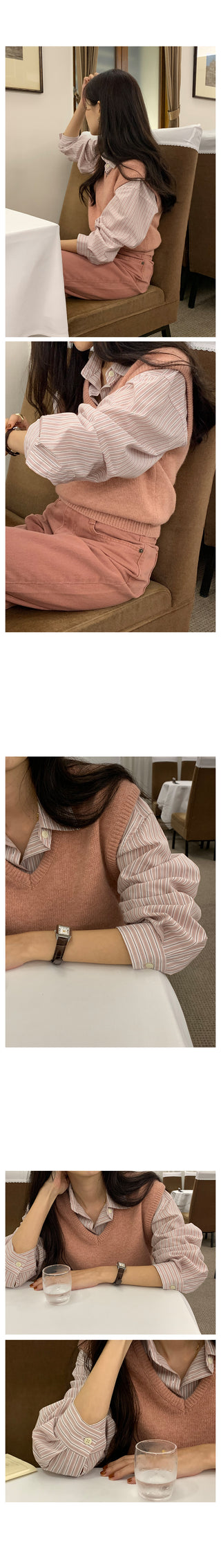 V-neck knit vest (9 colors)