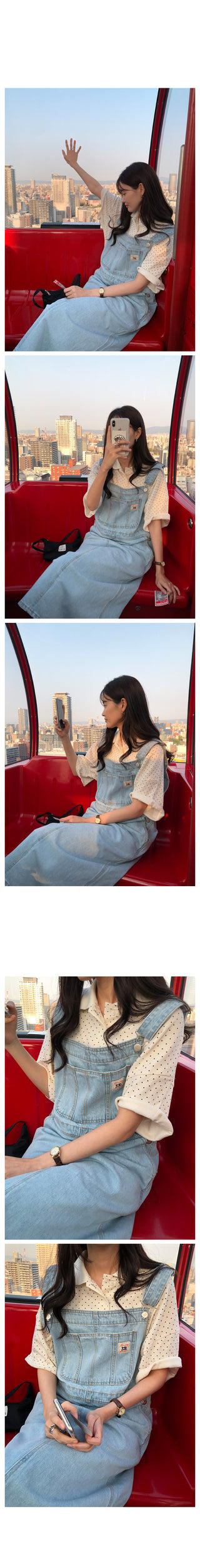 Denim overall dress