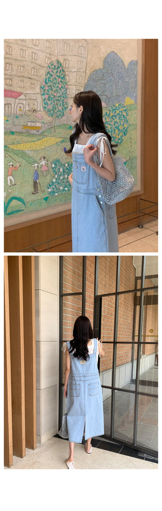Denim overall dress