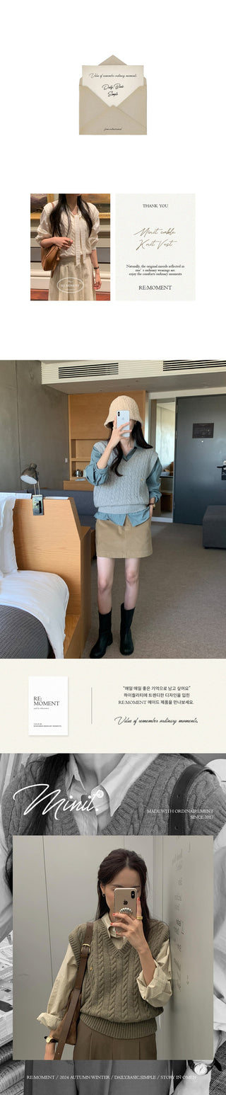 Minute Cable Knit Vest