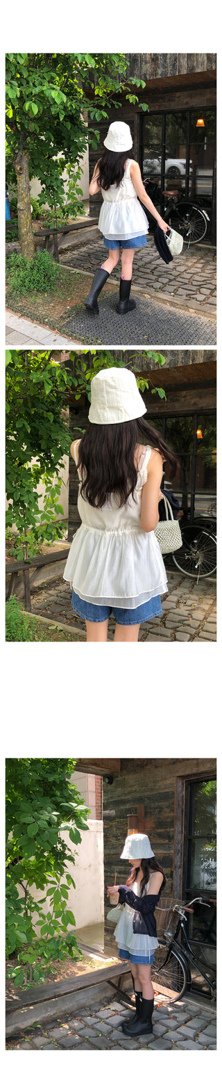 Pleated layered bustier