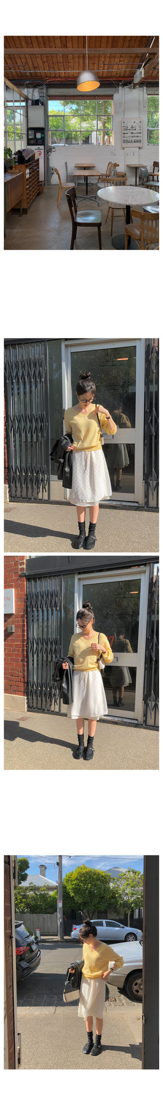French cashmere V-neck knit