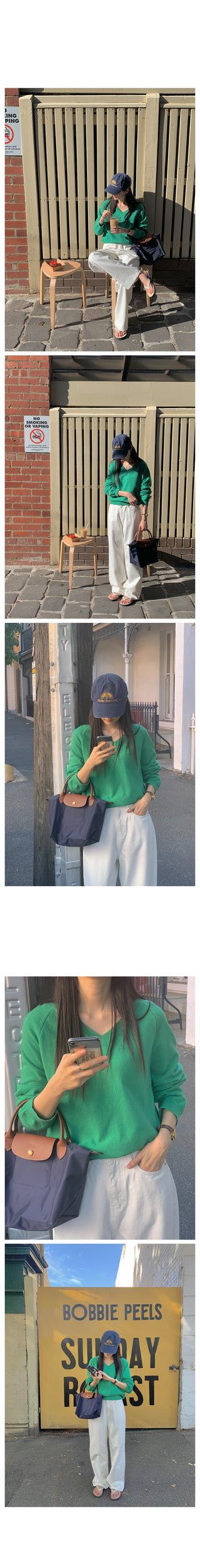 French cashmere V-neck knit