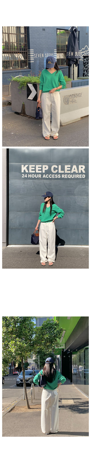 French cashmere V-neck knit
