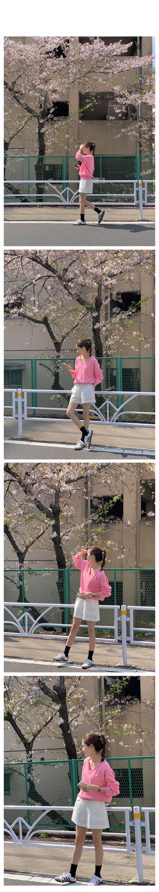 (6 colors) High-quality cotton V-neck knit