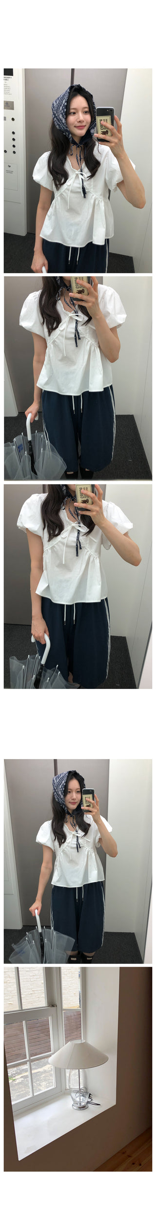 Puff-sleeve blouse