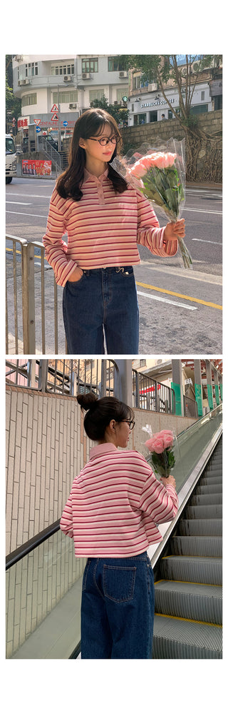 Semi-wide dark denim pants
