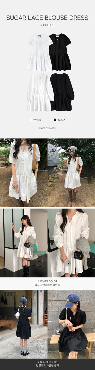 Lace blouse dress