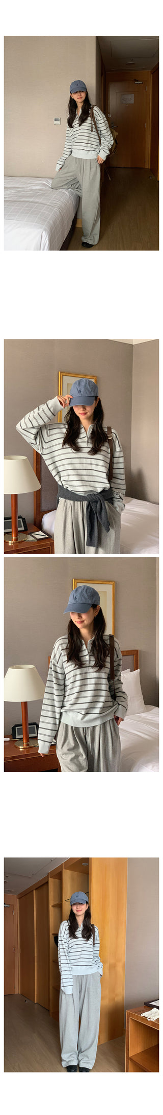[2 colors] Striped knit