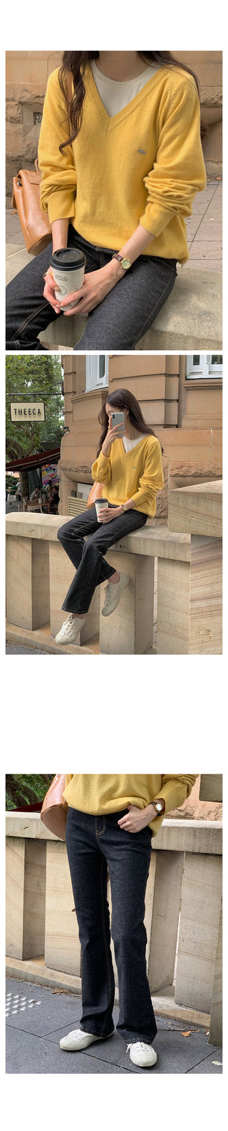 Slim bootcut denim pants
