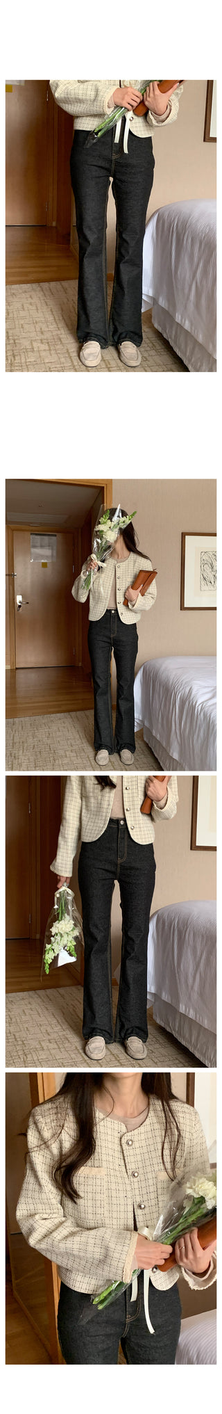 Slim bootcut denim pants