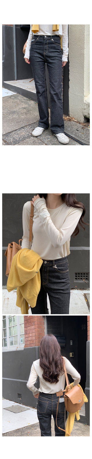 Slim bootcut denim pants