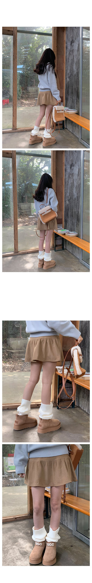 Wide velour pants
