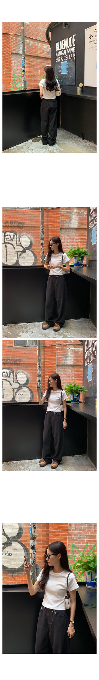 Basic wide cotton pants