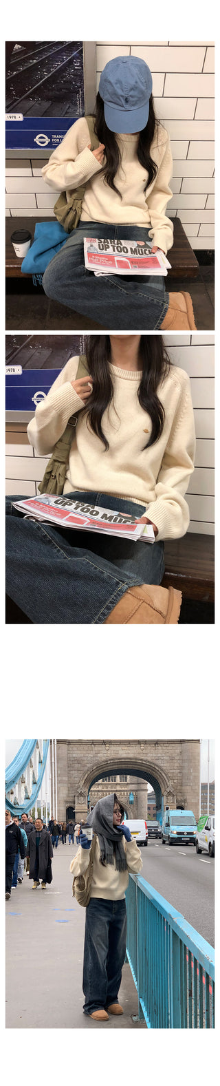 Corduroy wide-leg denim pants