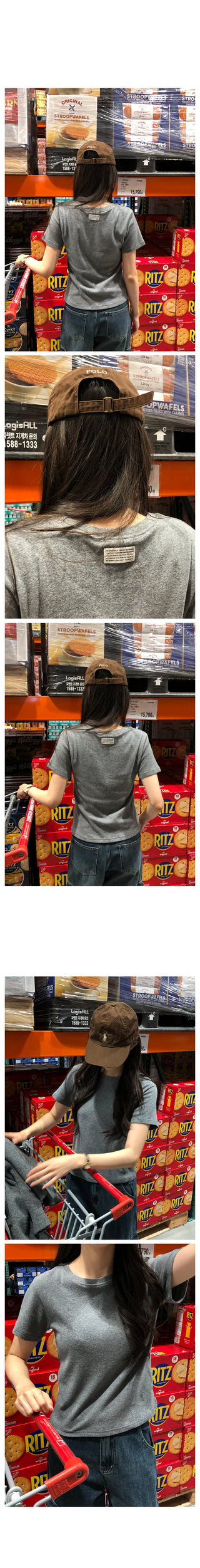 Fleece-lined round-neck short-sleeved T-shirt