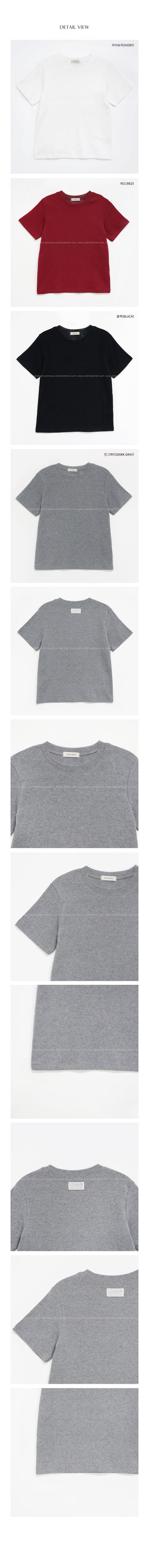 Fleece-lined round-neck short-sleeved T-shirt
