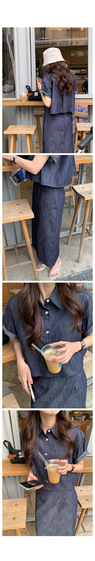 Benny Natural Denim Cropped Shirt