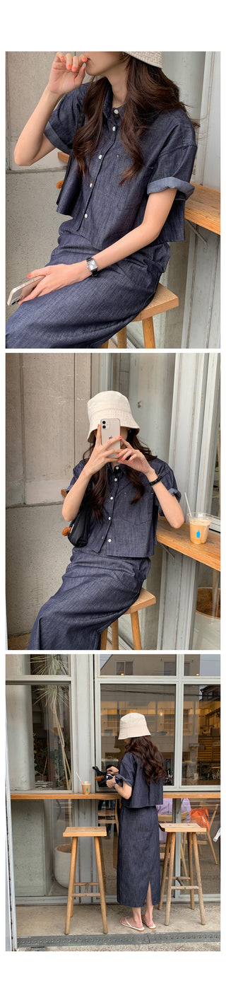 Benn Natural Denim Skirt