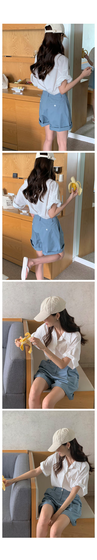 [MADE] semi crop boy fit short sleeved shirt 3color!