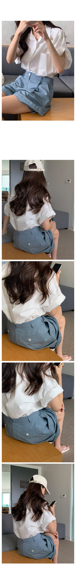 [MADE] semi crop boy fit short sleeved shirt 3color!