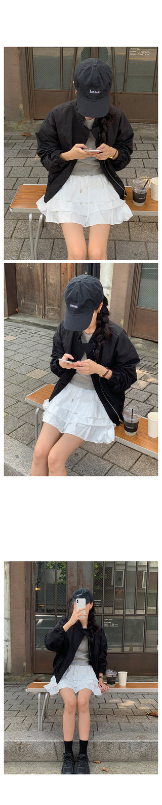 Round rib short-sleeved T-shirt