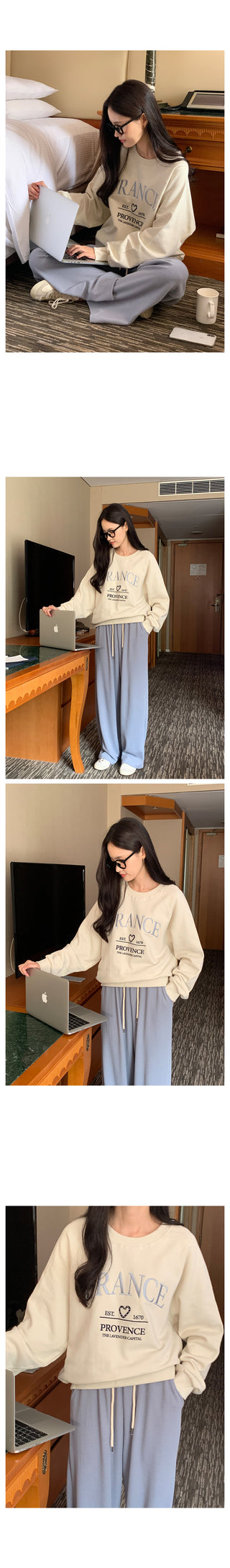 Wide ribbed pants, 4 colors