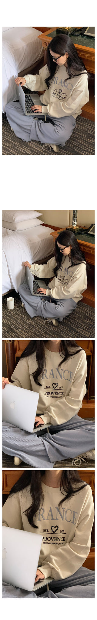 Wide ribbed pants, 4 colors
