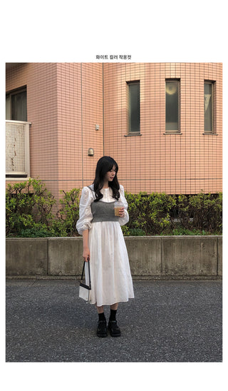 Pleated long dress