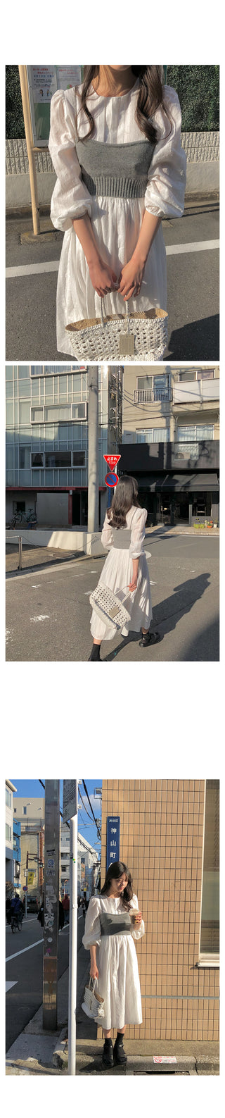 Pleated long dress