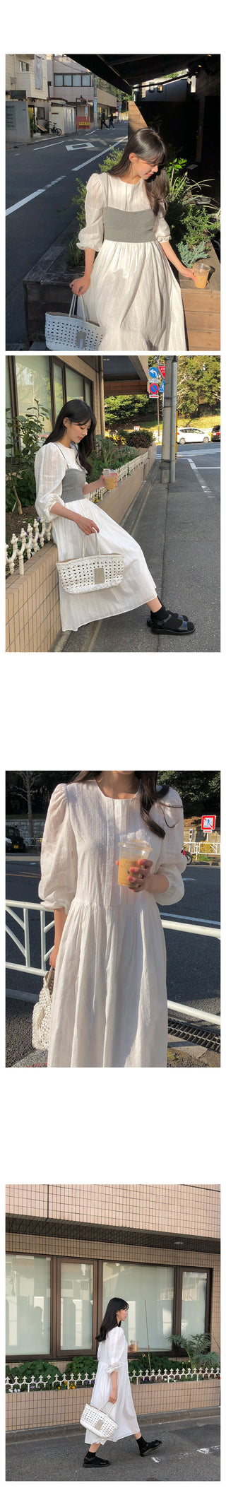 Pleated long dress
