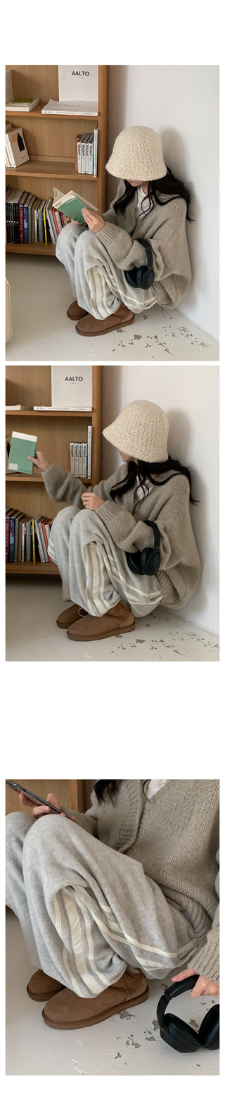 Fleece Bicolor Line 2-Way Pants