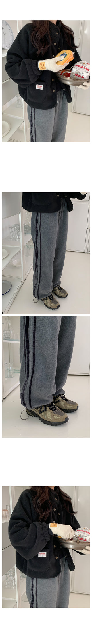 Fleece Bicolor Line 2-Way Pants