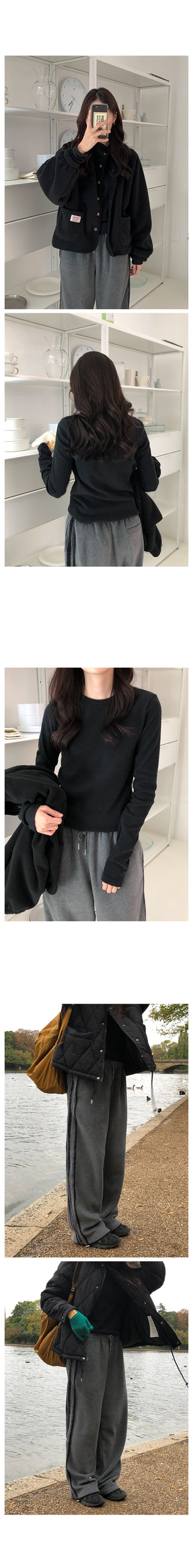 Fleece Bicolor Line 2-Way Pants