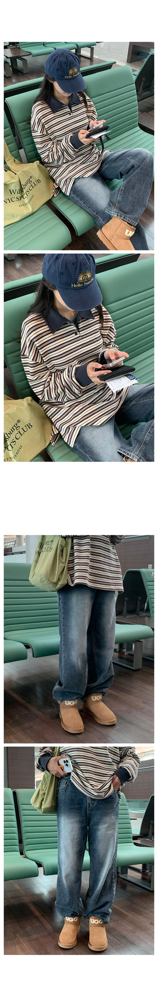 Cotton striped color T-shirt