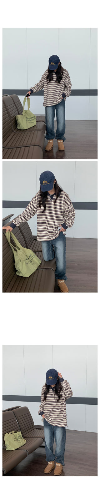 Cotton striped color T-shirt