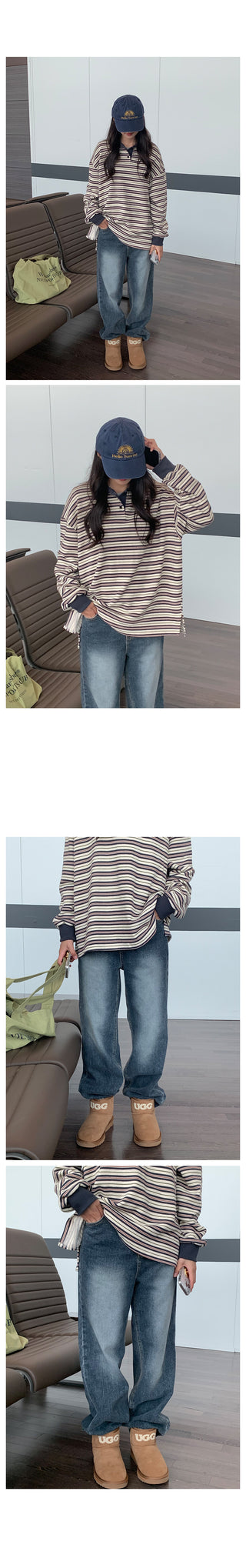 Cotton striped color T-shirt