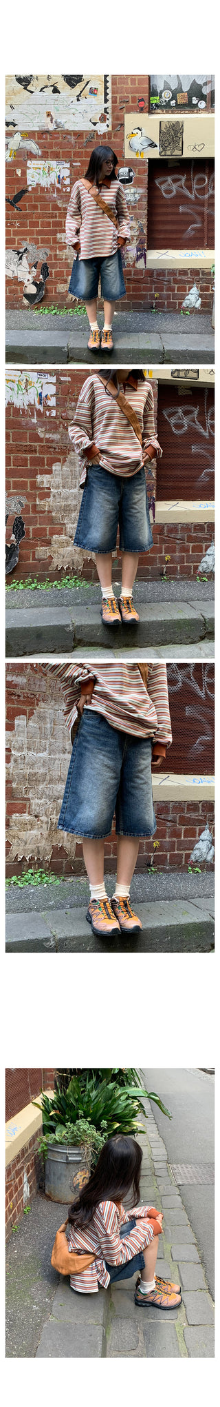 Cotton striped color T-shirt