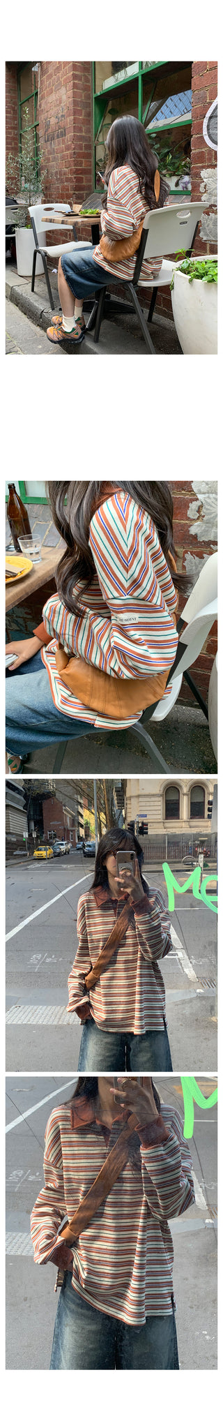 Cotton striped color T-shirt