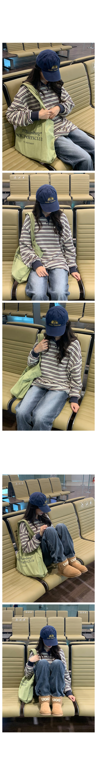 Cotton striped color T-shirt