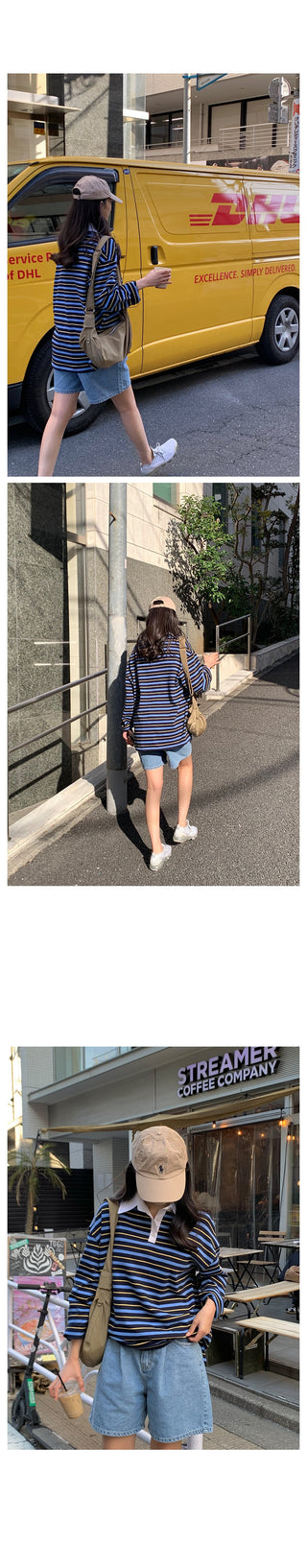 Striped polo shirt